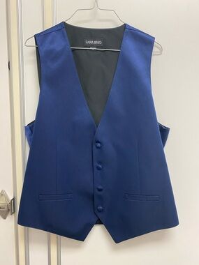 Men's Blue Satin Vest